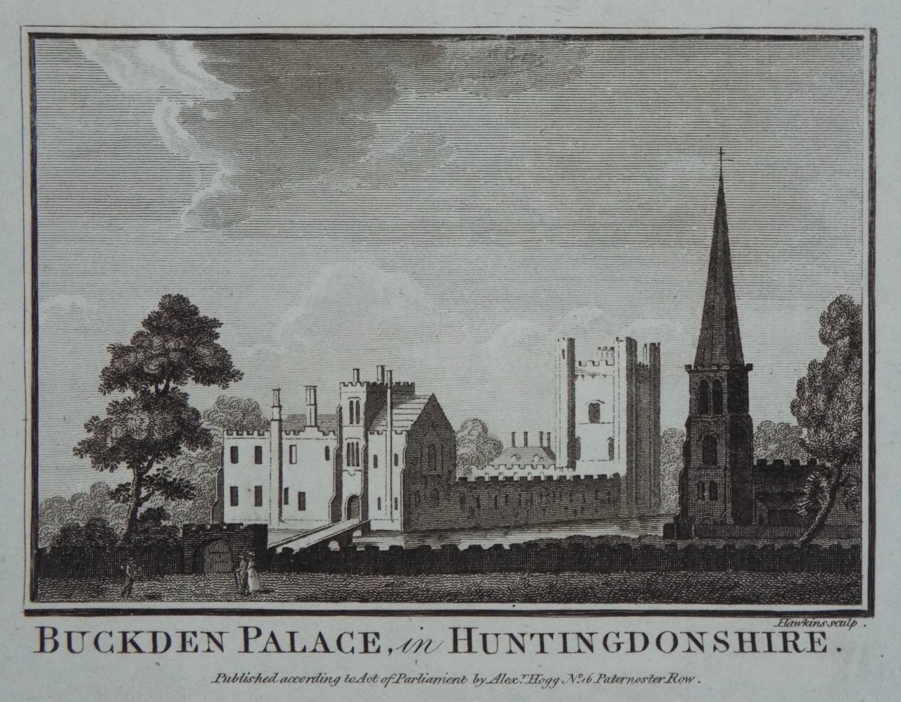 Print - Buckden Palace, in Huntingdonshire. - 
